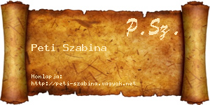 Peti Szabina névjegykártya